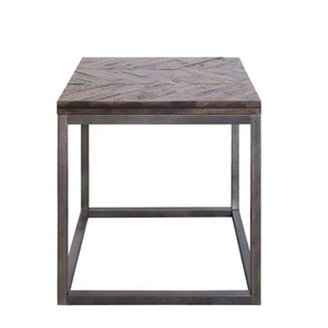 Steve Silver Lorenza Nickel Herringbone Pattern End Table - Picture 1 of 7
