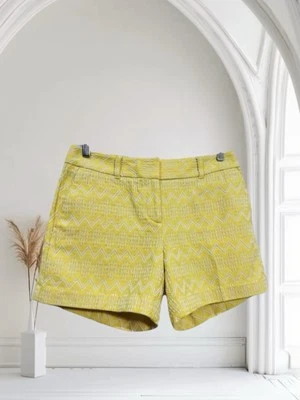 Ann Taylor Tweed Shorts Women’s Size 4 Yellow Chevron Print Boho Chic - Image 1 of 4