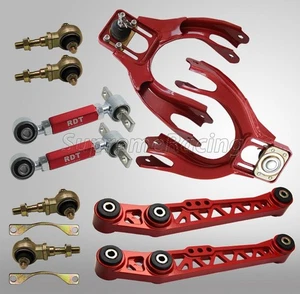RED FRONT REAR CAMBER REAR LOWER CONTROL ARM BUSHING KIT CIVIC INTEGRA EG DC2 - Picture 1 of 1