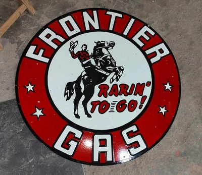 Frontier  Porcelain Enamel Heavy Metal Sign Variation Double Side - Image 1 of 2