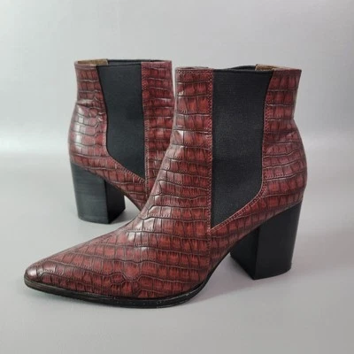 Bota botín de vaquero RAYE X House of Harlow 1960 Nick Croc cuero punta bloque 7,5 Foto 1 de 4