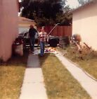 1980S Original Color Photo 35X35 Man Woman Backyard F19 27