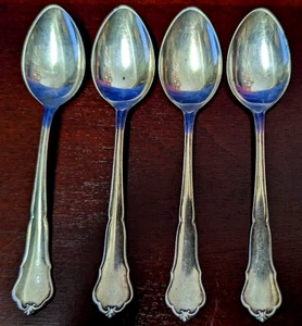 Kaffeelöffel Halbmond Krone 800er Silber HIB - 4er Set - Vintage - Picture 1 of 6