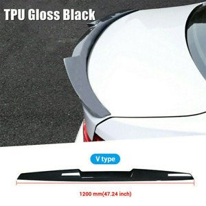 47” Universal Car Rear Wing Lip Spoiler Black Tail Trunk Roof Trim Sticker Decor