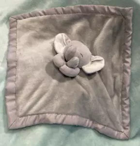 Carter's Elephant Baby Lovey coperta di sicurezza peluche succhietto grigio bordo raso 14" - Foto 1 di 9