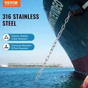 Boat Anchor Chain Stainless Steel Lead Chain 1/4" x 4' with Two Shackles - Picture 1 of 10