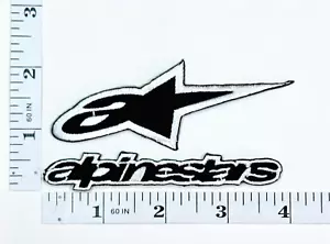 Embroidered 2-Patch Set - Black & Silver - Motorcycles - Alpinestars - Iron-on - Picture 1 of 1