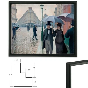 11 X 14 (3/4 DEEP) BLACK FLOATER FRAME FOR CANVAS ARTWORK (W/REQUIRED HARDWARE) - Picture 1 of 5