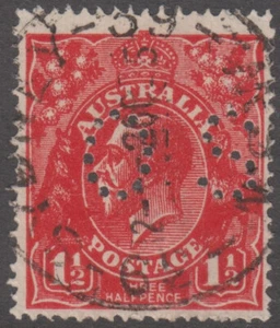 KGV 1 1/2D INTENSE DEEP SCARLET PERF OS ( BW 89Bba) WITH STARLING CERTIFICATE - Picture 1 of 3