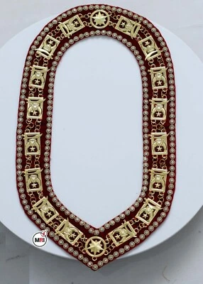 COLLARS DE CADENA SANTUARIO, COLLAR DE CADENA NOBLE SANTUARIO MASÓNICO CON CHAPADO EN ORO Foto 1 de 4