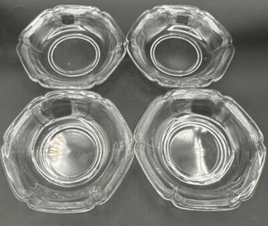 Vintage Clear Glass 6" Dessert Plates 6 Sided Lot of 4 - Picture 1 of 13