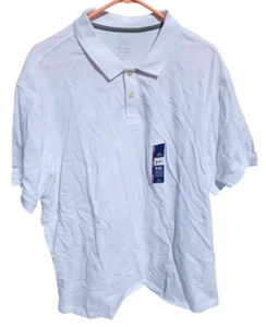 George Men's Pique Polo Shirt Short Sleeve Size 2XL (50-52) Vivid White NEW - Picture 1 of 4