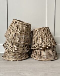 Wicker Rattan Natural / Brown Round Lampshade