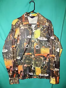 RARE! VINTAGE 70s DONEGAL DISCO SHIRT, ANTIQUE FORD CAR GRAPHICS, Big Sz XL - Picture 1 of 12