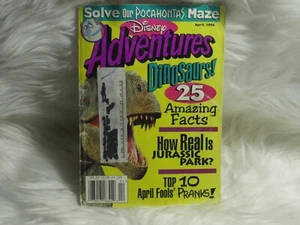 Vintage Disney Adventures Magazine April 1996 Jurassic Park Dinosaurs Pocahontas - Picture 1 of 2