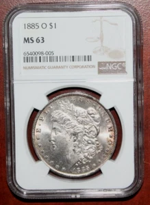 1885 O NGC Grade MS 63 Morgan Silver Dollar   [053GCM] - Picture 1 of 4