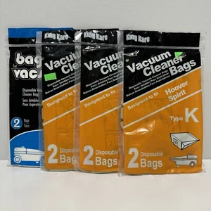 Vacuum Cleaner Bags Fits Hoover Spirit Type K - LOT OF 4 Packs - 8 Bags NEW - Picture 1 of 2