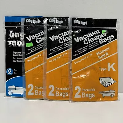Vacuum Cleaner Bags Fits Hoover Spirit Type K - LOT OF 4 Packs - 8 Bags NEW - Image 1 of 2