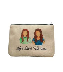 Makeup Cosmetics Bag Pink Zippered Lined Beauty K-Pop Boy Life's Short Talk Fast - Picture 1 of 3