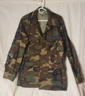 USAF Air Force Camouflage BDU Shirt Hot Weather Coat Med  Long 8415-01-390-8549 - Image 1 of 4