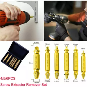 Broken Screw Extractor Remover Set Damaged Bolt Easy Out Stripped Drill Bit Tool - Picture 1 of 15