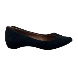 Aquatalia Shoes Womens 7.5 Black Suede Marcella Flats Pointed Toe Weatherproof - Picture 1 of 11
