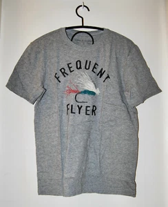 NWT Life Is Good Men's Heather Gray 'Frequent Flyer' Fishing SS Crew T-Shirt S - Picture 1 of 9