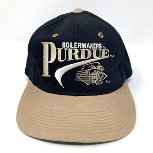 VTG 1984 Purdue Boilermakers Collegiate Embroidered Locomotive Snap Back Cap Hat - Picture 1 of 11