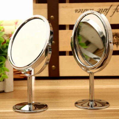 Magnifying Mirror with Stand Countertop on Small Standing Double Sided Travel - Image 1 of 4