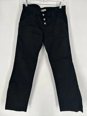 Pantalones Charlotte Russe Y2K 2000s 11 tiro bajo pierna ancha negros 34W pantalones grunge Foto 1 de 4