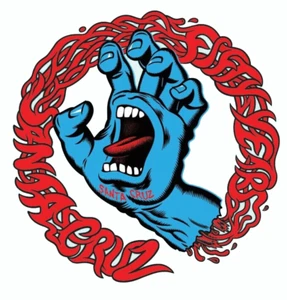 "Santa Cruz - 50 Años - Pegatina de Mano Gritando / Patineta - 4,75" - Imagen 1 de 1