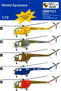 Mark I Decals 1/72 BRISTOL SYCAMORE British Helicopter - Picture 1 of 6