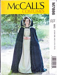 Cape mit Kapuze & Schleppe Samt Baumwolle Hochzeit Braut Kostüm Gr. XS-XLG McCalls 7886 - Bild 1 von 2