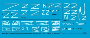 Peddinghaus-Decals 1/35 4237 Russe Marquages Ukraine 2023 Pièce Originale 1 - Photo 1 sur 1