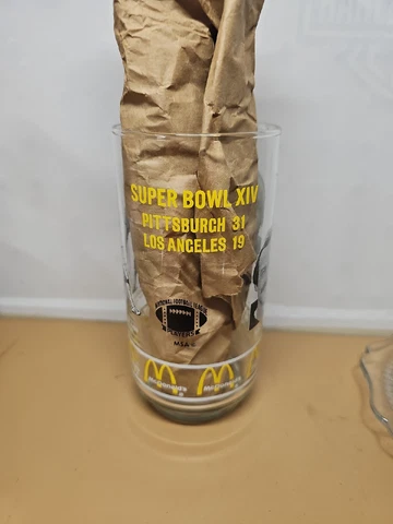 Vintage McDonalds Pittsburgh Steelers Super Bowl XIV Glass Cover