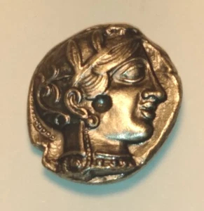 Replik Reproduktion silberfarben Athen Tetra-Drachme Athene und Eule - Bild 1 von 4
