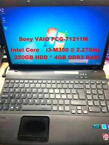 SONY Vaio PCG-71211M_Intel Core i3-M350@2.27GHz_250GB HDD_4GB RAM_15.6" Screen - Picture 1 of 10