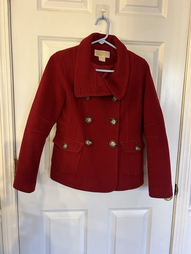 Cappotto doppiopetto Michael Kors misto lana rosso taglia 4Petite Small MK