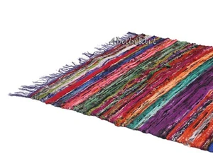 2X3 FT Indian Handmade Cotton Chindi Rug Runner Boho Floor Decorative Carpet Rug - Picture 1 of 8
