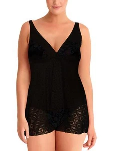 Swim Solutions Womens Flyaway V-Neck Tummy Control Swimdress - Picture 1 of 1
