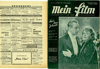 MEIN FILM, October 15, 1948 • GRETA GARBO & MELVYN DOUGLAS on cover + Program - Image 1 of 2
