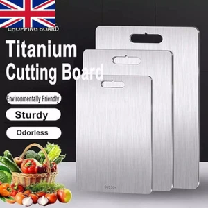 3pcs/set Stainless Steel Titanium Cutting Board Double-Sided for Kitchen Camping - Picture 1 of 11