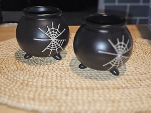 Par de tazas de café de gres Target Halloween CAULDRON SPIDER WEB Hyde y EEK nuevas - Imagen 1 de 6