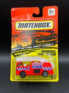 Matchbox Snorkel Fire Truck orange 1994 #63 Blister beschädigt - Bild 1 von 3