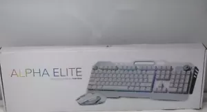 ALPHA ELITE GAMING KEYBOARD&MOUSE BLUETOOTH WIRELESS RGB UNICOLOR FROST/WHT NEW - Picture 1 of 9