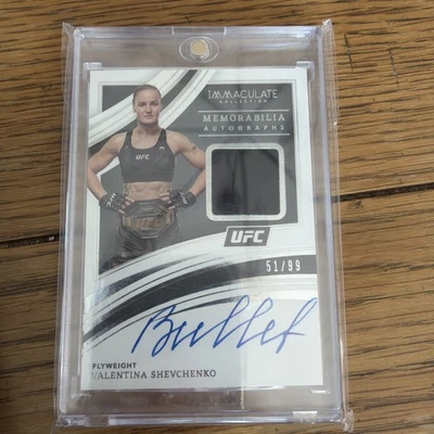 2022 Immaculate Valentina Shevchenko Patch Auto /99 On Card Fighter Worn - Image 1 of 2