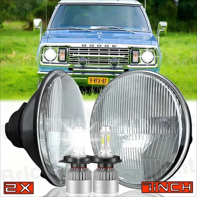 Faro LED redondo de 7 pulgadas para camioneta Dodge D100 D150 D200 D300 Dart Ramcharger Foto 1 de 4