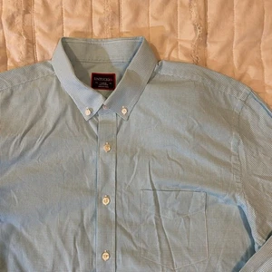 UNTUCKit Camicia Uomo Grande Blu Gingham Bottoni Manica Lunga Classica Casual - Foto 1 di 9