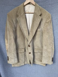Lands End Cord Mantel Jacke Blazer Herren Gr. 44R hellbraun USA 2 Knopf Ellenbogen Patch - Bild 1 von 8