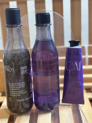 Ekos Acai Shower Gel, Shower Oil And Hand Cream Bundle NEW SEALED - Image 1 of 4